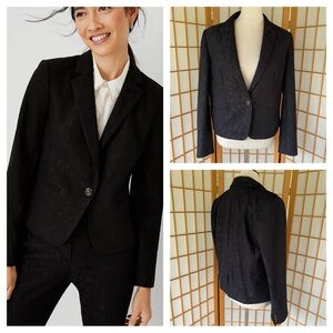 Ann Taylor Black Lace Blazer SZ 12